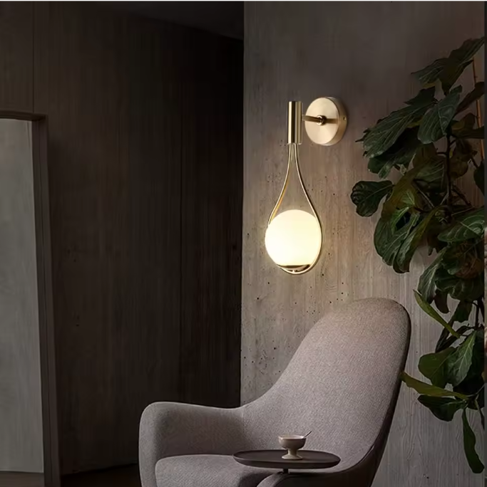 Moderne Geometrische Wandlamp – Gouden E27 IJzeren Kandelaar