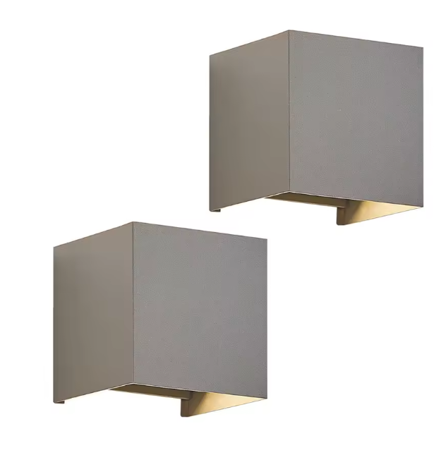 Set van 2 LED Wandlampen – 6W Aluminium Binnen & Buiten, Modern 6500K