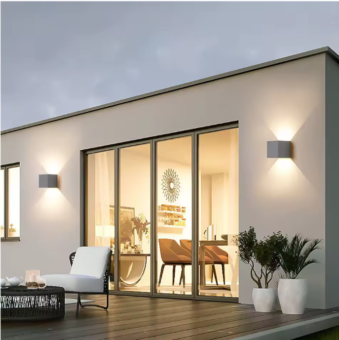 Set van 2 LED Wandlampen – 6W Aluminium Binnen & Buiten, Modern 6500K