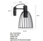Vintage Wandlamp – Zwarte Industriële E27 Wandverlichting met Houten Accenten
