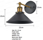 Vintage Wandlamp – Zwarte Industriële E27 Wandverlichting met Houten Accenten