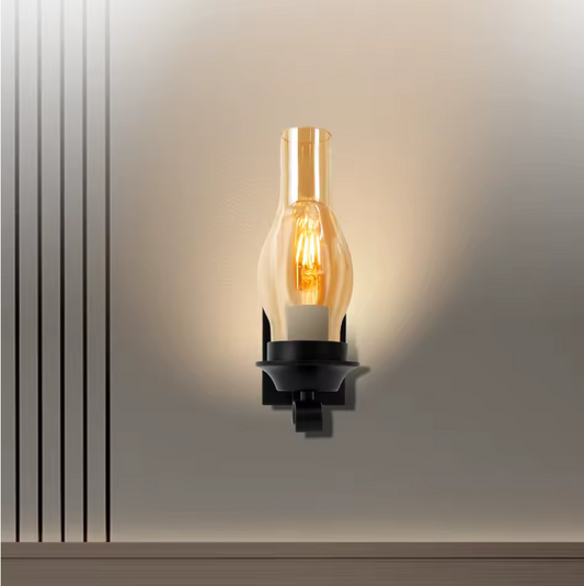 Retro Wandlamp – IJzer & Glas, Dimbaar Ontwerp met E27 Fitting