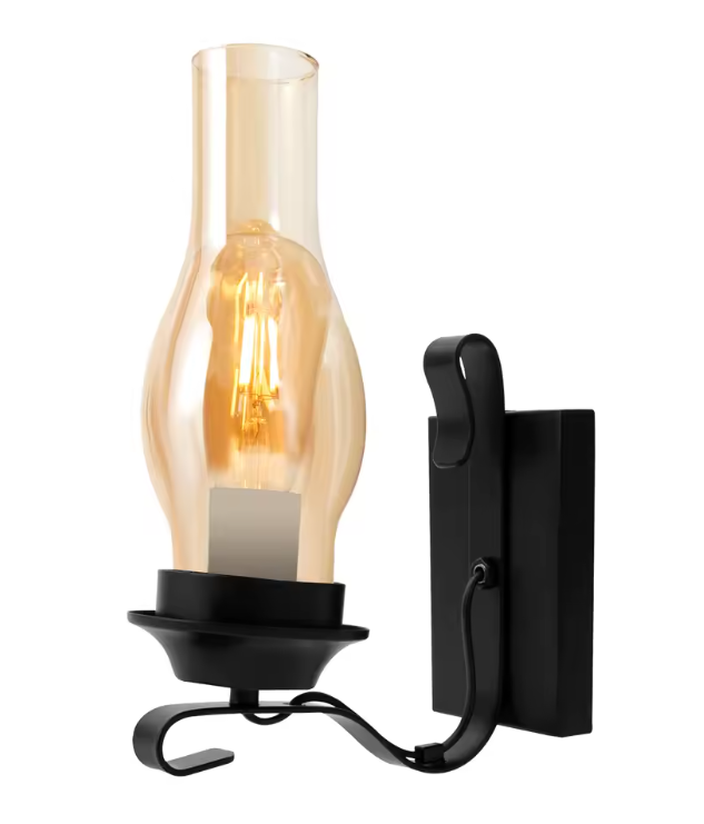 Retro Wandlamp – IJzer & Glas, Dimbaar Ontwerp met E27 Fitting