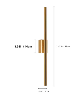 Moderne LED Wandlamp – Aluminium Striplamp 8W, Goudkleurig