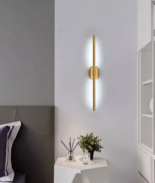 Moderne LED Wandlamp – Aluminium Striplamp 8W, Goudkleurig