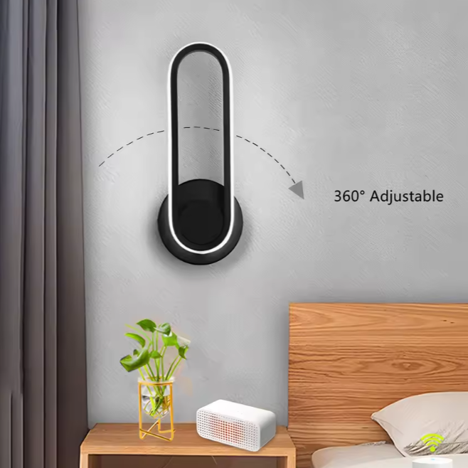 Moderne LED Wandlamp – 330° Draaibaar & Verstelbaar, Zwart