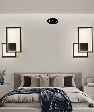 Moderne LED Wandlamp – 3 Instelbare Lichtkleuren, Zwart