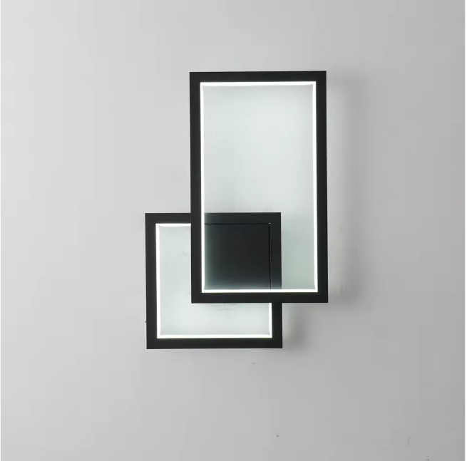 Moderne LED Wandlamp – 3 Instelbare Lichtkleuren, Zwart