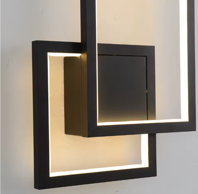 Moderne LED Wandlamp – 3 Instelbare Lichtkleuren, Zwart