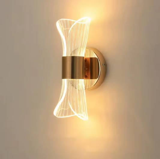 Gouden Acryl Wandlamp – 12W LED met 3 Kleurtemperaturen, Modern & Luxe Design