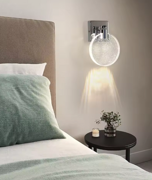 Moderne LED Wandlamp – 1000LM, Dimbaar met 3 Kleurtemperaturen, Chroom & Acryl