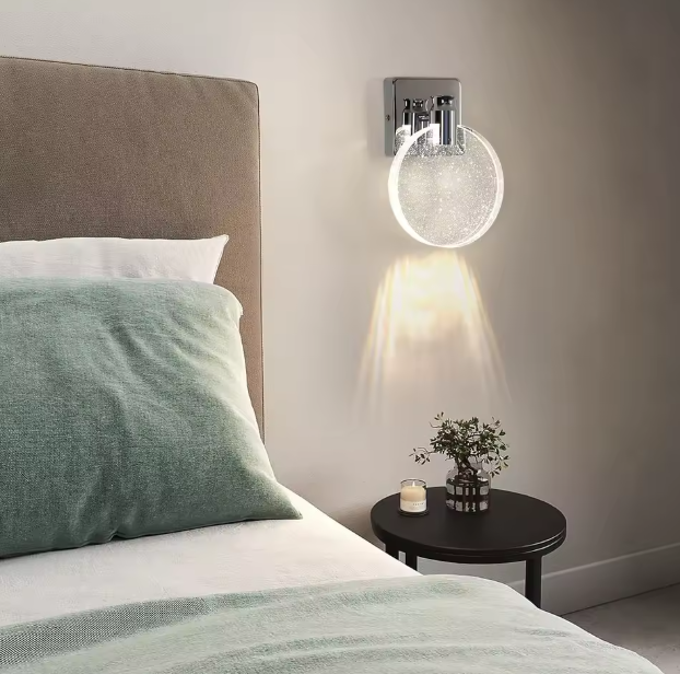 Moderne LED Wandlamp – 1000LM, Dimbaar met 3 Kleurtemperaturen, Chroom & Acryl