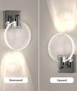 Moderne LED Wandlamp – 1000LM, Dimbaar met 3 Kleurtemperaturen, Chroom & Acryl