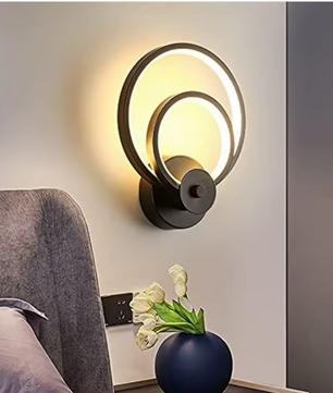 Moderne LED Wandlamp – 20W Warm Licht (3000K), Zwart Aluminium Wandspot