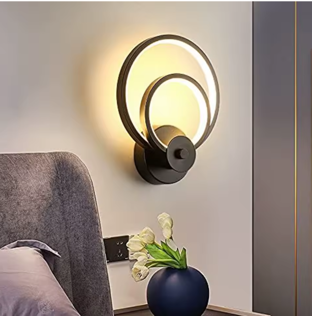 Moderne LED Wandlamp – 20W Warm Licht (3000K), Zwart Aluminium Wandspot