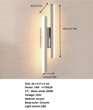 Moderne LED Wandlamp – Warm Licht 3000K, Op en Neer Schijnend