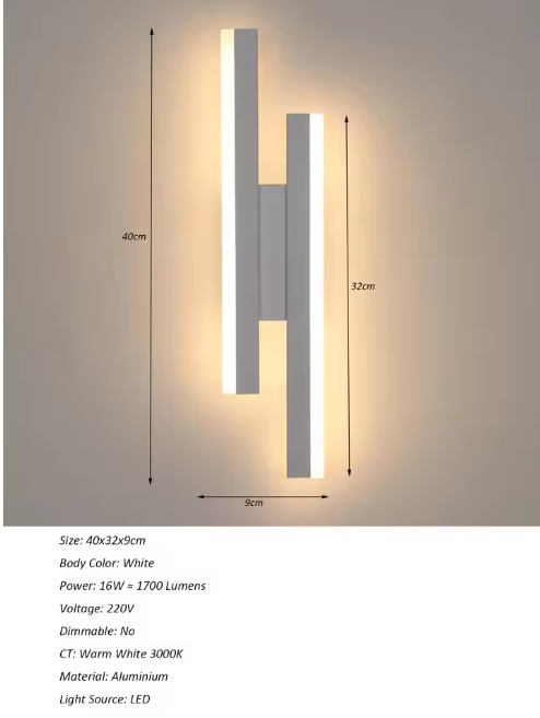Moderne LED Wandlamp – Warm Licht 3000K, Op en Neer Schijnend