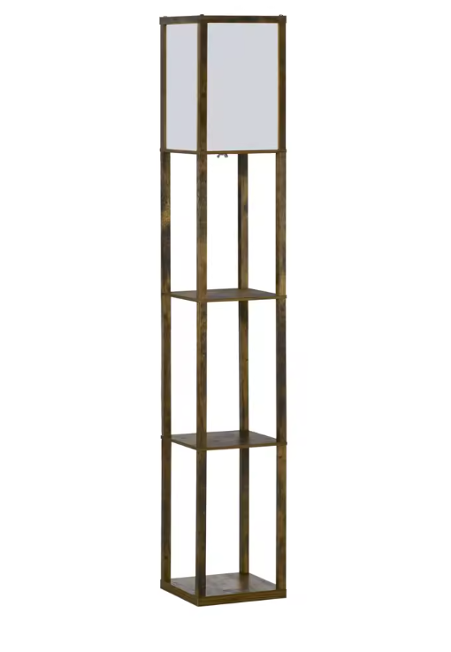 Vloerlamp met 3 Planken – Modern Design & Praktische Opbergruimte