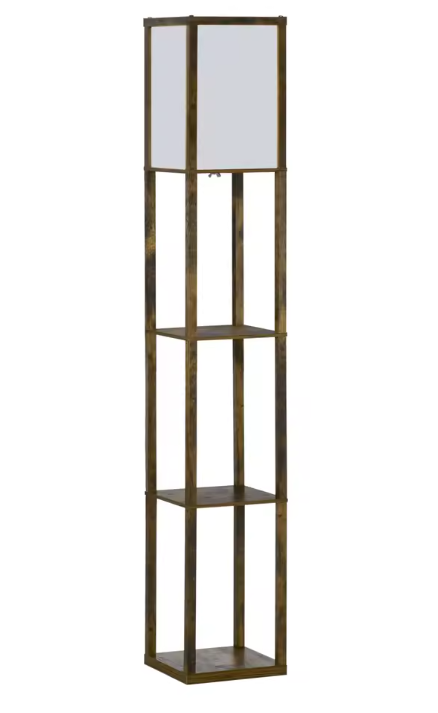 Vloerlamp met 3 Planken – Modern Design & Praktische Opbergruimte