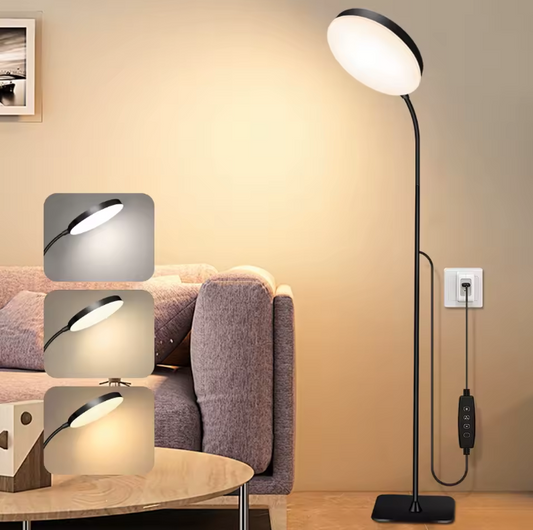LED Vloerlamp met Flexibele Zwanenhals – Dimbaar & 3 Lichtkleuren