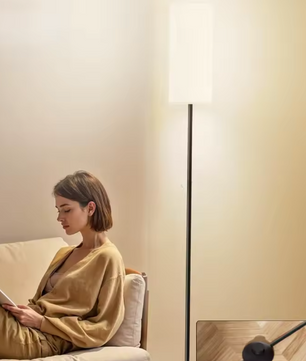 Moderne Vloerlamp – Hoge Staande Lamp met Dimbare LED & Lampenkap