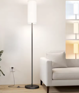 Moderne Vloerlamp – Hoge Staande Lamp met Dimbare LED & Lampenkap
