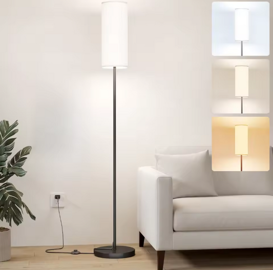 Moderne Vloerlamp – Hoge Staande Lamp met Dimbare LED & Lampenkap