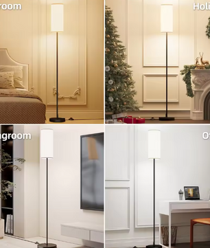 Moderne Vloerlamp – Hoge Staande Lamp met Dimbare LED & Lampenkap
