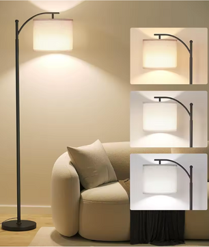 Boogvloerlamp met Verstelbare Lampenkap – Moderne Staande Lamp met 3 Kleurtemperaturen