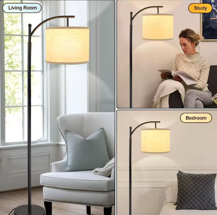 Boogvloerlamp met Verstelbare Lampenkap – Moderne Staande Lamp met 3 Kleurtemperaturen