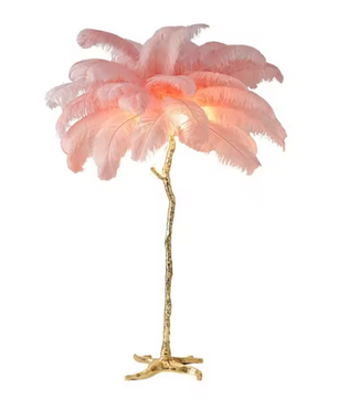 Scandinavische Veren Vloerlamp – Moderne Staande Lamp met Sfeerverlichting