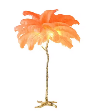 Scandinavische Veren Vloerlamp – Moderne Staande Lamp met Sfeerverlichting