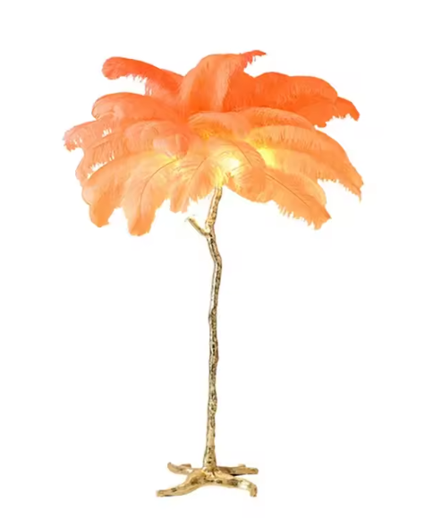 Scandinavische Veren Vloerlamp – Moderne Staande Lamp met Sfeerverlichting