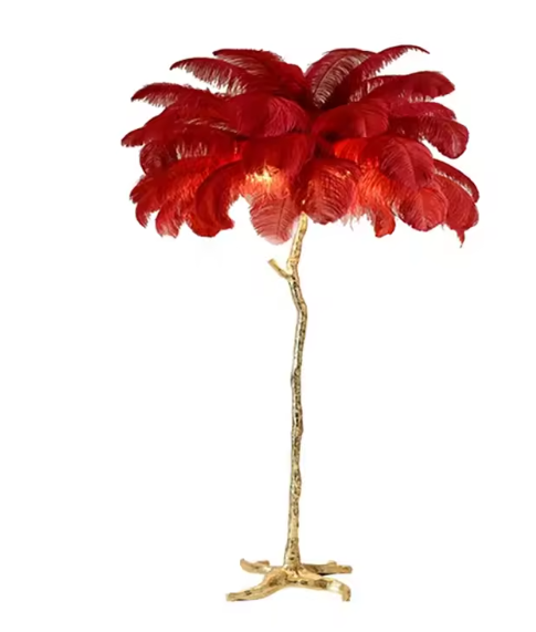 Scandinavische Veren Vloerlamp – Moderne Staande Lamp met Sfeerverlichting