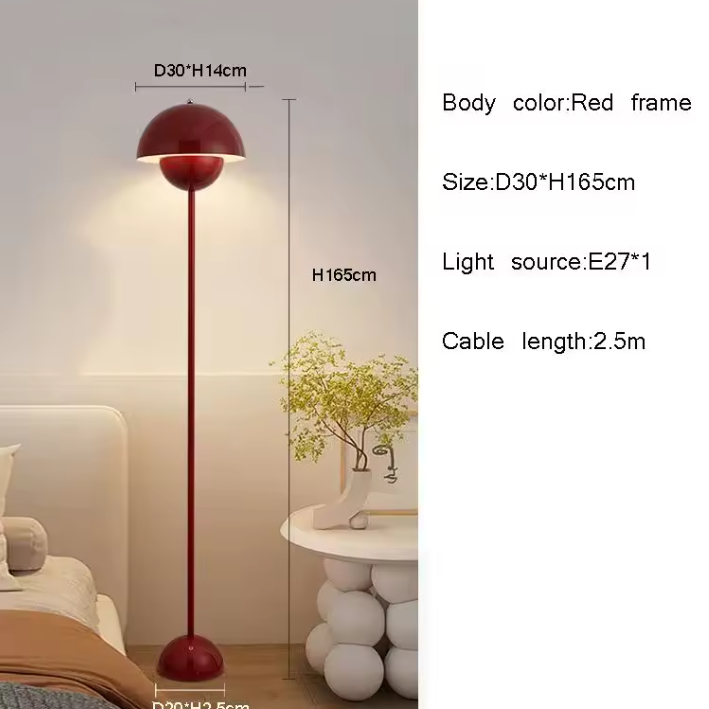 Moderne Crèmekleurige Vloerlamp – LED Staande Lamp met E27 Fitting