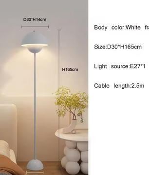 Moderne Crèmekleurige Vloerlamp – LED Staande Lamp met E27 Fitting