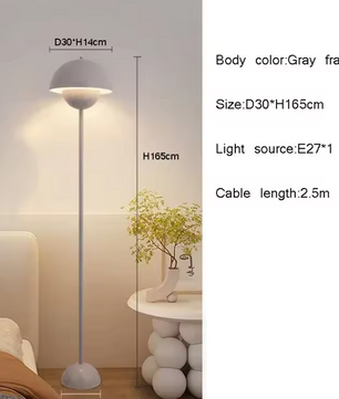 Moderne Crèmekleurige Vloerlamp – LED Staande Lamp met E27 Fitting