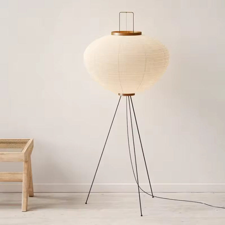 Japanse Rijstpapier Vloerlamp – Wabi Sabi Staande Lamp met Vintage Design