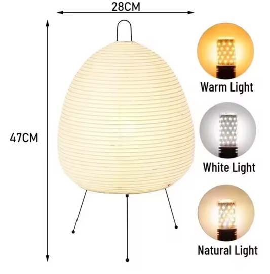 Japanse Rijstpapier Vloerlamp – Wabi Sabi Staande Lamp met Vintage Design