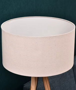 Houten Vloerlamp met Stoffen Kap & Trípode Basis – Modern Ontwerp 154 cm