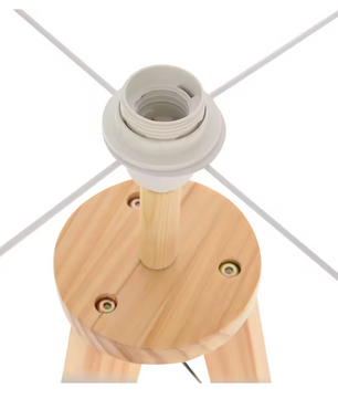 Houten Vloerlamp met Stoffen Kap & Trípode Basis – Modern Ontwerp 154 cm