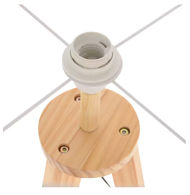 Houten Vloerlamp met Stoffen Kap & Trípode Basis – Modern Ontwerp 154 cm
