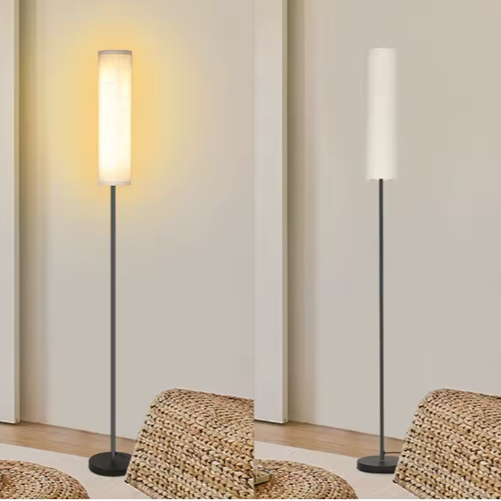 LED Vloerlamp 170 cm – Stoffen Staande Lamp met Afstandsbediening & Dimbare Lichtkleuren