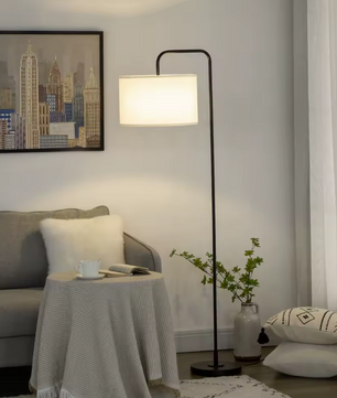 Vloerlamp met Linnen Kap – Moderne Staande Lamp 163,5 cm Hoog