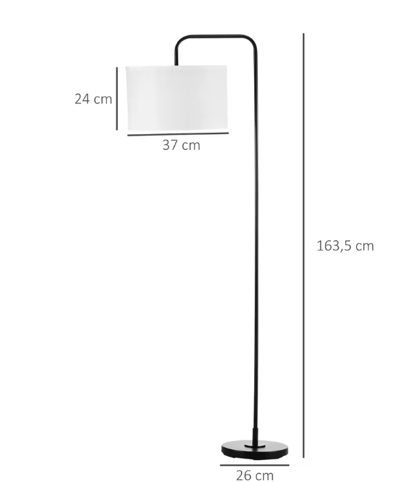 Vloerlamp met Linnen Kap – Moderne Staande Lamp 163,5 cm Hoog