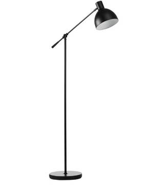 Industriële Vloerlamp – In Hoogte Verstelbaar met Balance-Arm, Zwart Metaal