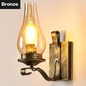 Retro Industriële Wandlamp – Ijzer & Glas, Vintage Blakerlamp voor Café, Hotel & Slaapkamer