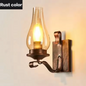 Retro Industriële Wandlamp – Ijzer & Glas, Vintage Blakerlamp voor Café, Hotel & Slaapkamer