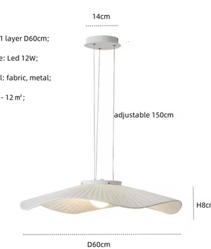 Moderne Stoffen LED Hanglamp – Scandinavische Dimbare Plafondlamp