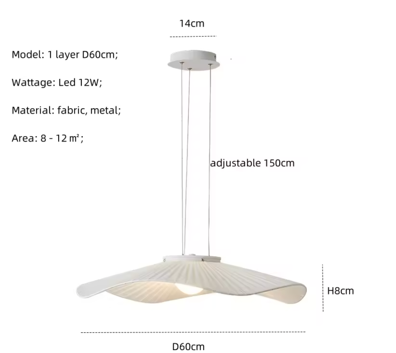 Moderne Stoffen LED Hanglamp – Scandinavische Dimbare Plafondlamp